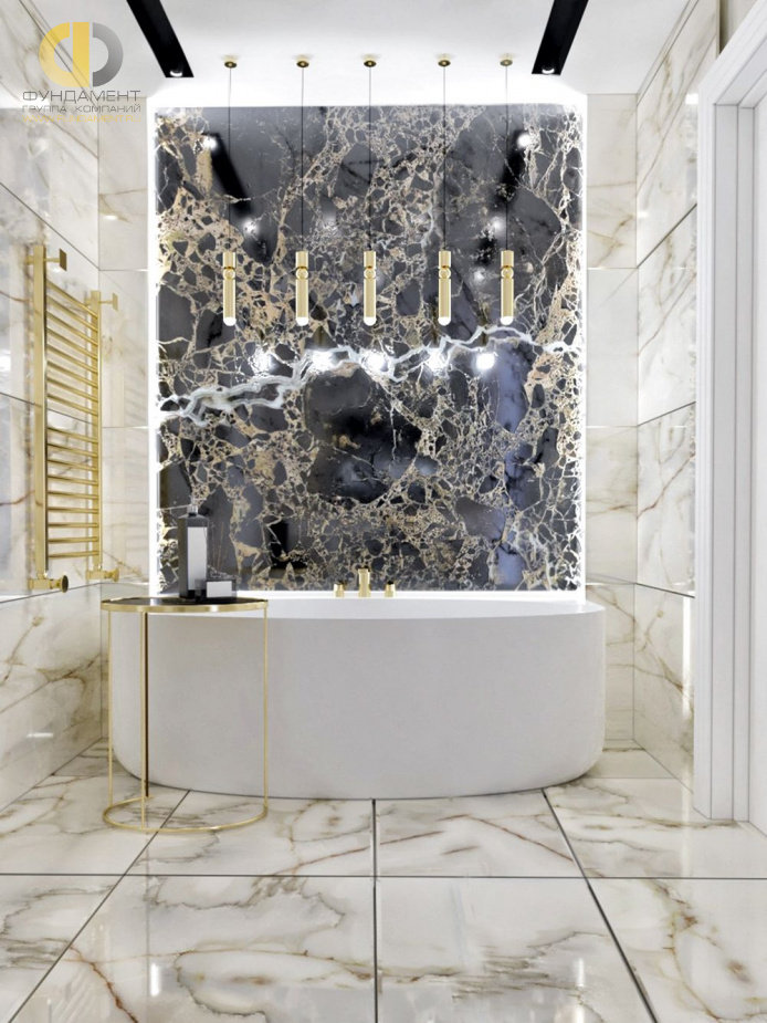 Дизайн интерьера ванной в трёхкомнатной квартире 96 кв.м в стиле неоклассика 11