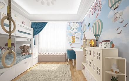 Дизайн интерьера детской в трёхкомнатной квартире 95 кв.м в современном стиле10