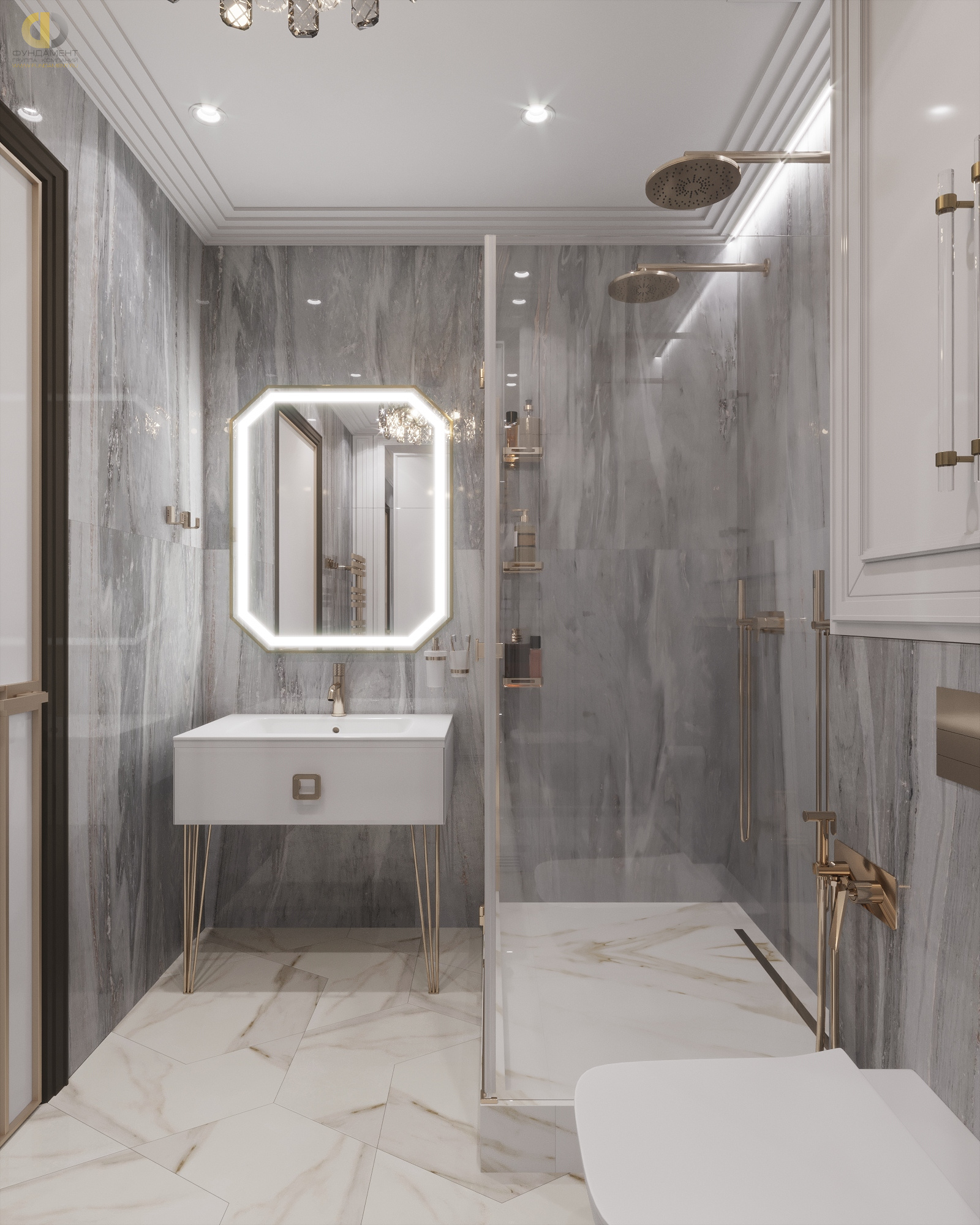 Дизайн ванной в стиле арт-деко – фото 125