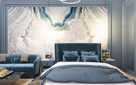 Дизайн интерьера спальни в двухуровневой квартире 118 кв.м в стиле неоклассика с элементами ар-деко 17