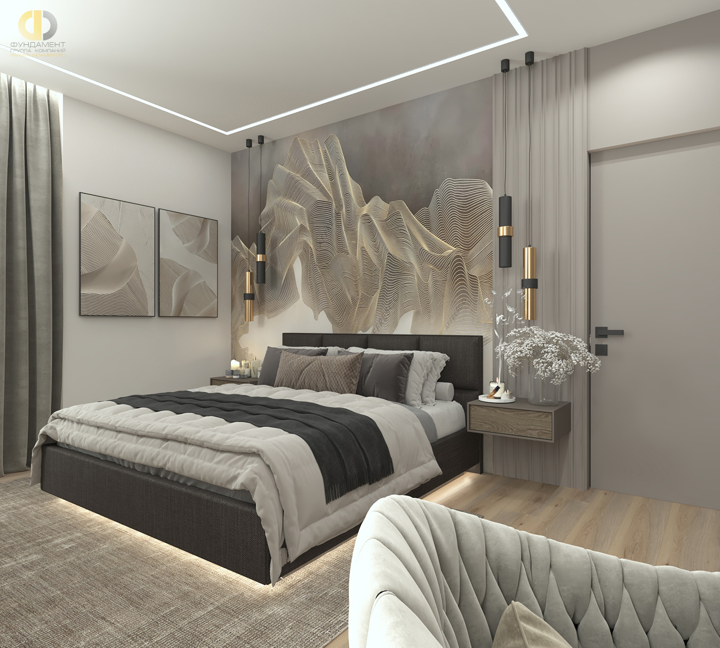 Дизайн спальни в стиле cовременном – фото 255