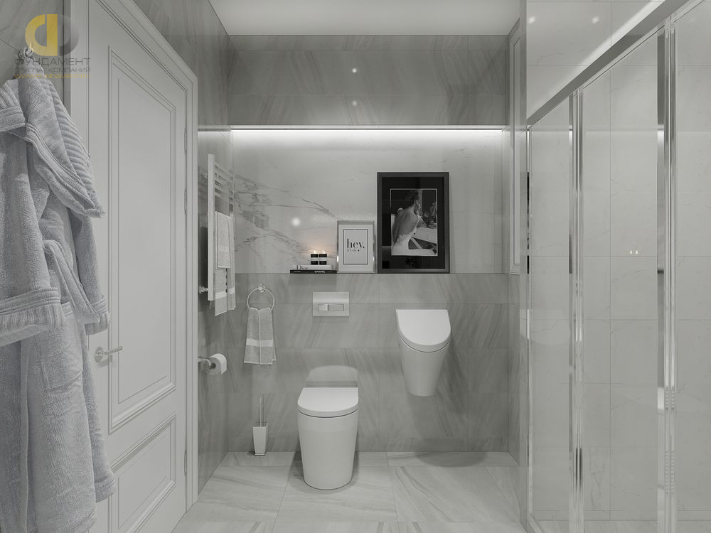 Дизайн интерьера ванной в трёхкомнатной квартире 110 кв.м в стиле современная классика7