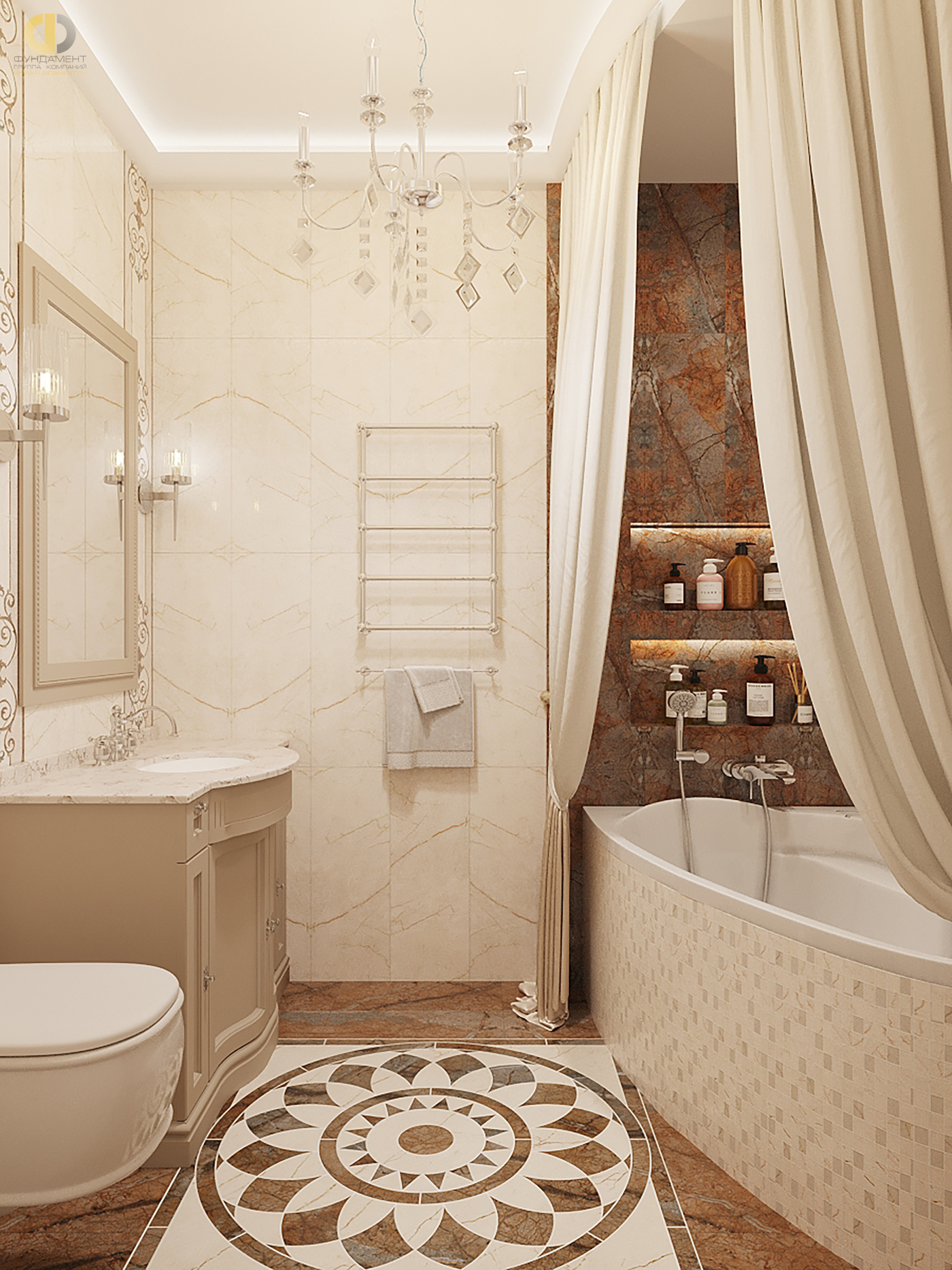 Дизайн ванной в стиле классическом – фото 130