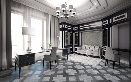Дизайн интерьера спальни в четырехкомнатной квартире 276 кв.м в стиле ар-деко