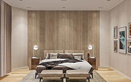 Дизайн интерьера спальни в трёхкомнатной квартире 135 кв.м в современном стиле16