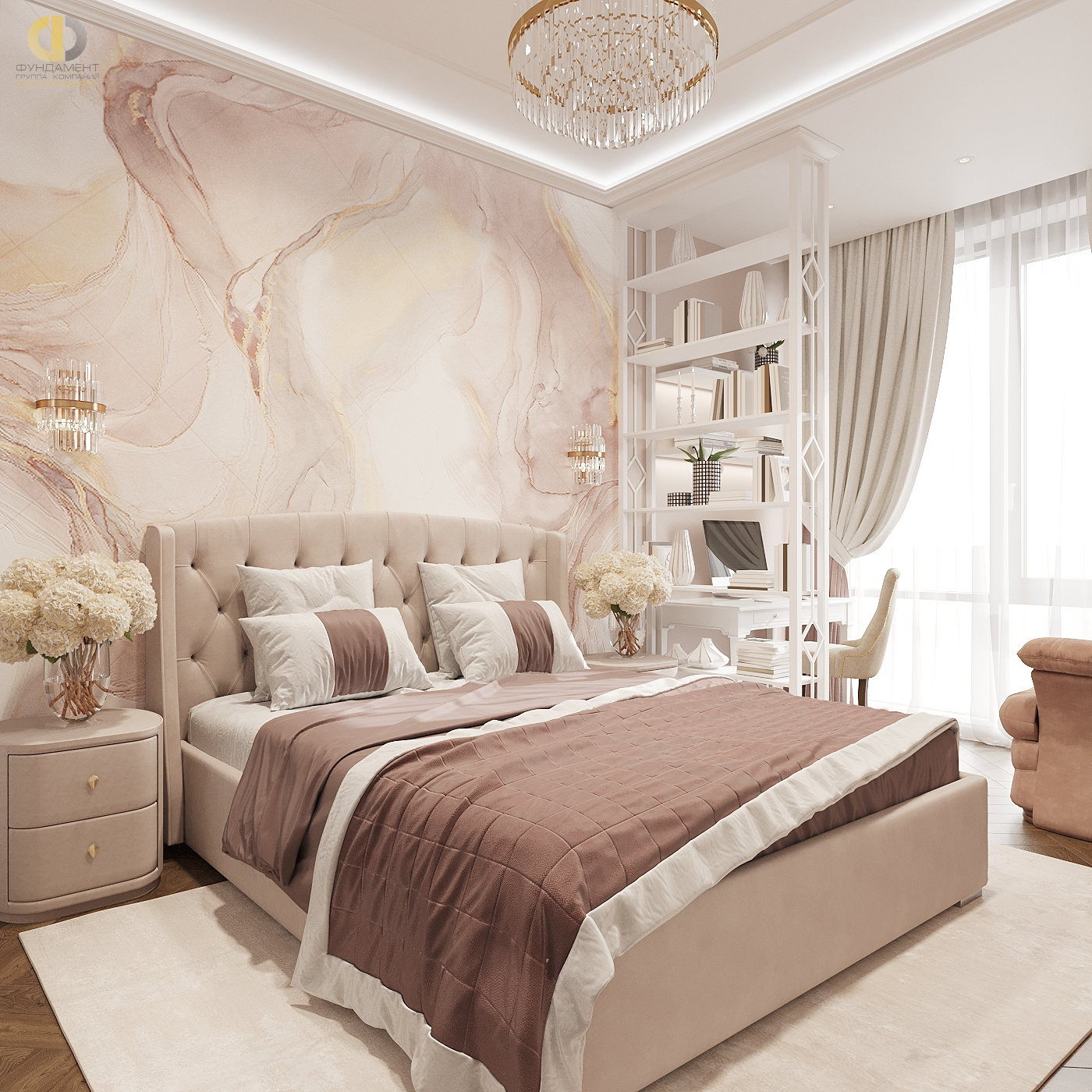 Дизайн спальни в стиле классическом – фото 137