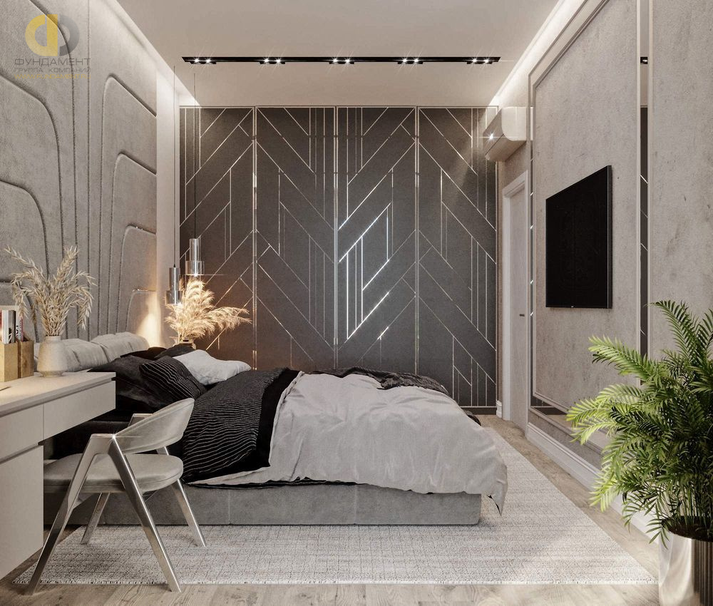 Спальня в стиле дизайна современный по адресу г. Москва, проезд Невельского, д. 6, 2020 года