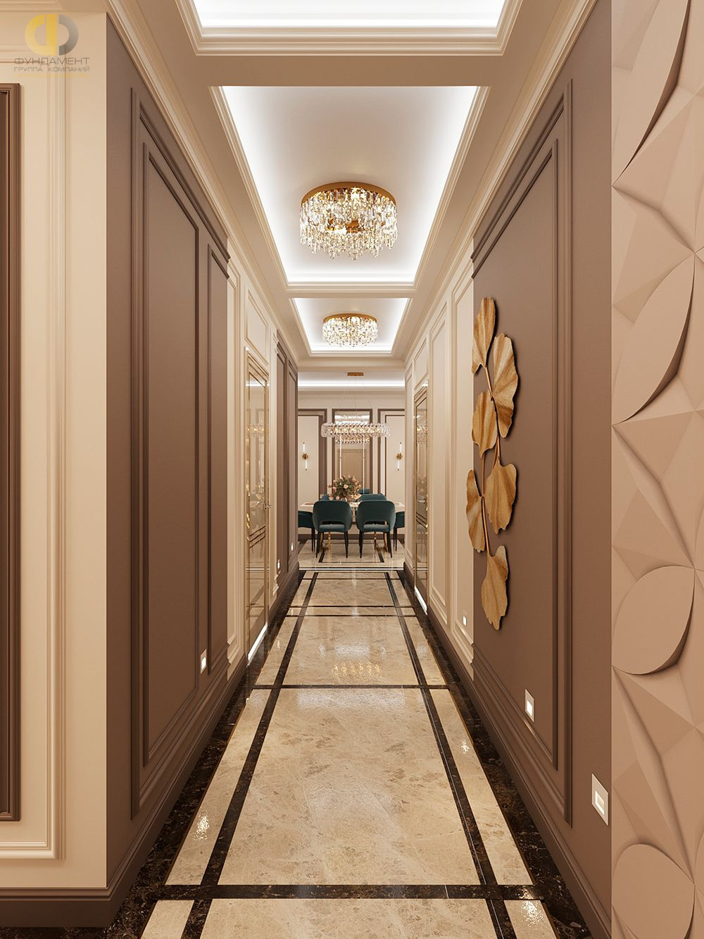 Дизайн коридора в стиле неоклассическом – фото 19