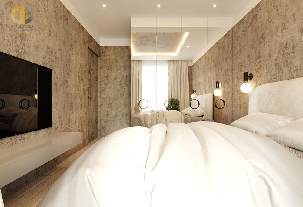 Спальня в стиле дизайна современный по адресу г. Московский, ул. Москвитина, д. 92, 2021 года