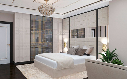 Дизайн интерьера спальни в трёхкомнатной квартире 132 кв.м в современном стиле 28