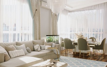 Дизайн интерьера квартиры 116 кв.м. в стиле ар-деко с элементами неоклассики