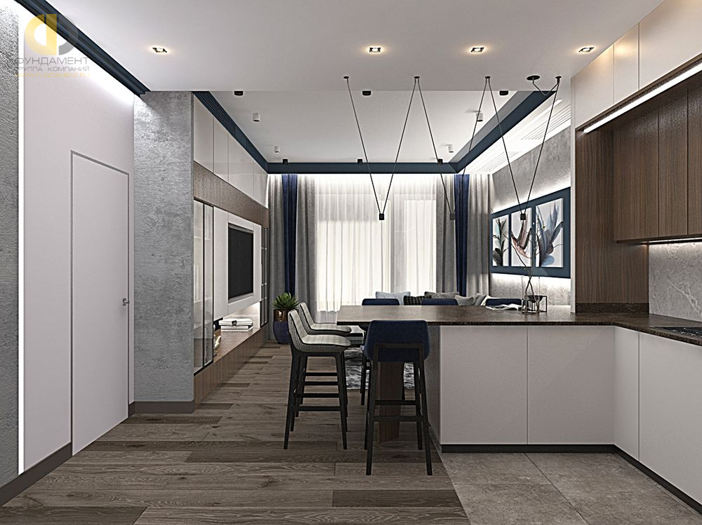 Дизайн интерьера кухни в четырёхкомнатной квартире 107 кв.м в современном стиле13
