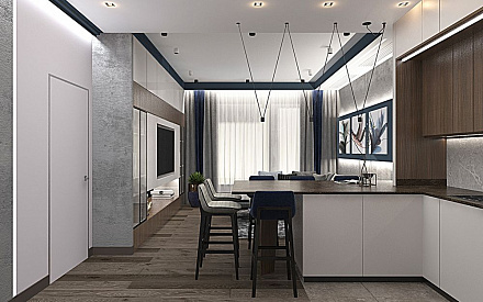 Дизайн интерьера кухни в четырёхкомнатной квартире 107 кв.м в современном стиле13