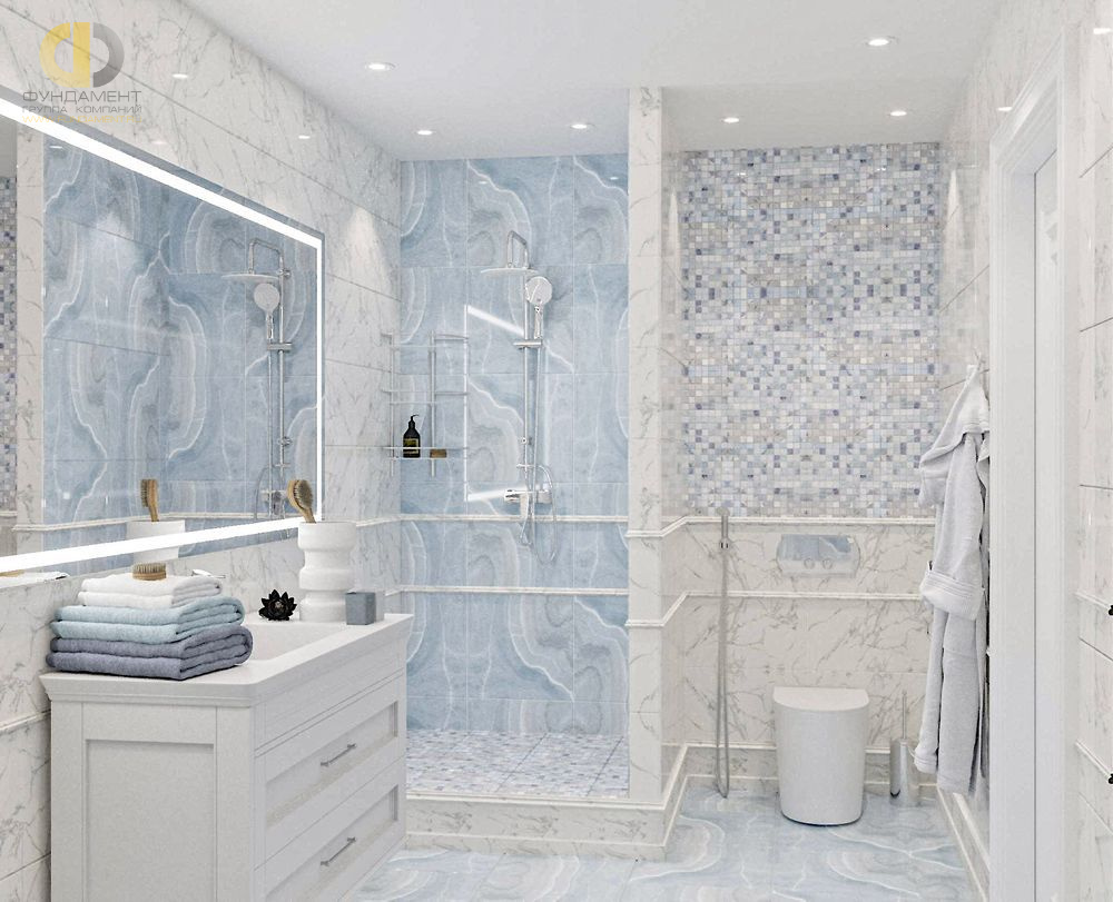 Дизайн интерьера ванной в двухкомнатной квартире 100 кв.м в стиле ар-деко11