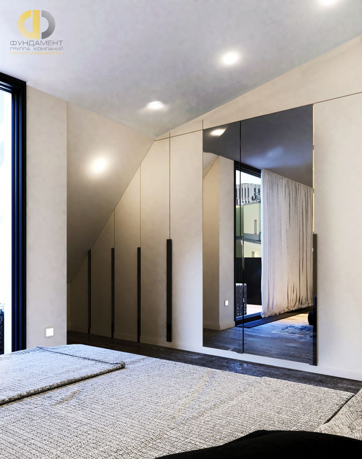 Дизайн интерьера спальни в трёхкомнатной квартире 152 кв. м в современном стиле 7
