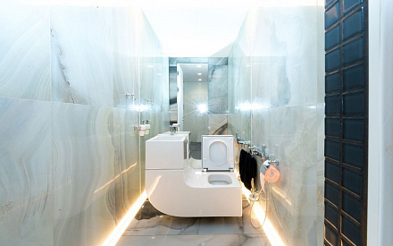 Ремонт 2-комнатной квартиры в стиле арт-деко. Фото интерьера ванной