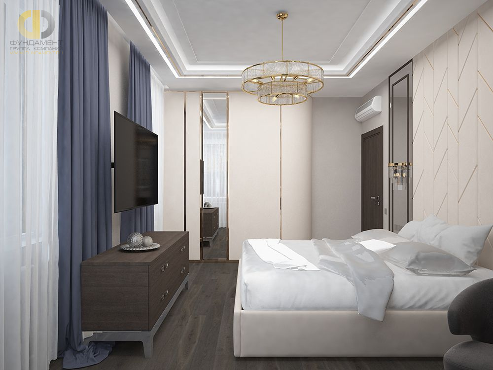 Спальня в стиле дизайна современный по адресу г. Москва, улица Маршала Соколовского, дом 5, 2021 года
