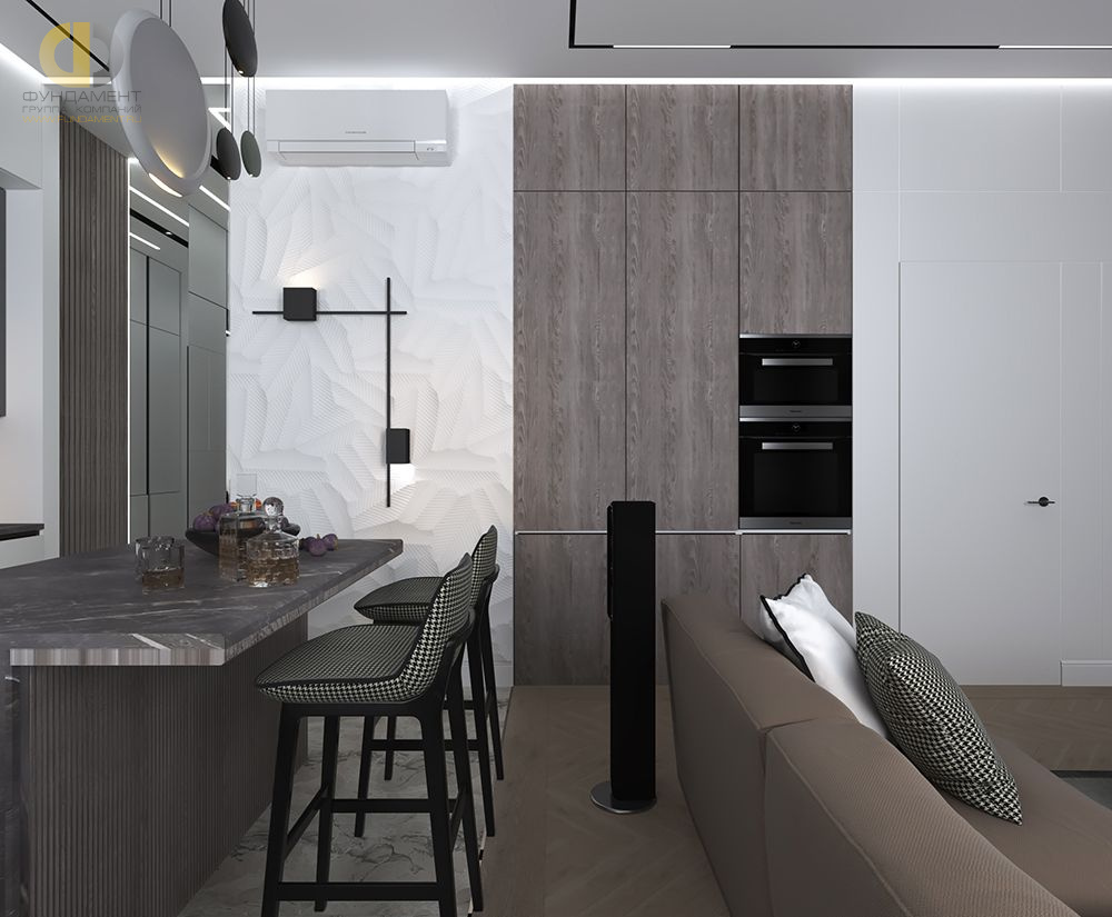 Кухня в стиле дизайна минимализм по адресу г. Москва, улица Большая Почтовая, дом 28, 2021 года