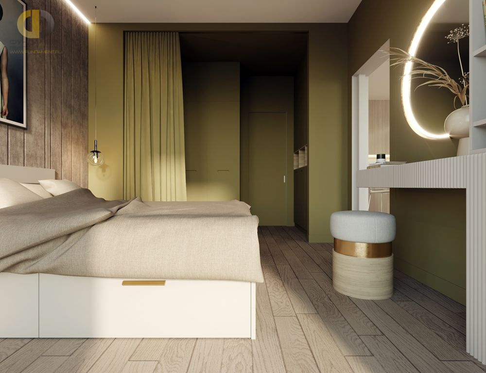 Спальня в стиле дизайна современный по адресу г. Москва, ул. 3-я Хорошёвская, 27, 2020 года