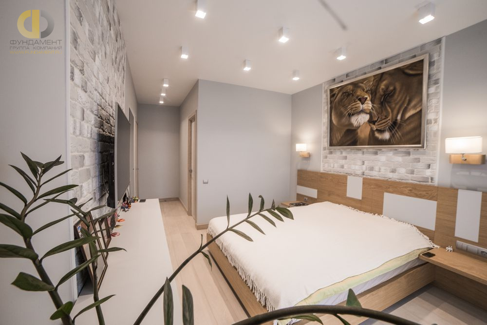 Ремонт спальни в трёхкомнатной квартире 109 кв.м в стиле минимализм