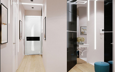 Дизайн интерьера коридора в 3х-комнатной квартире 70 кв.м в современном стиле3