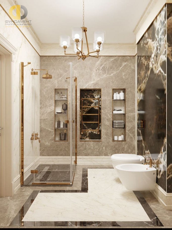 Дизайн интерьера ванной в доме 386 кв.м в классическом стиле22