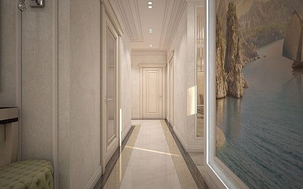 Дизайн интерьера коридора в четырёхкомнатной квартиры 103 кв.м в стиле современная классика4