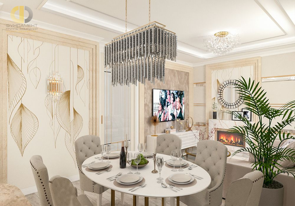 Кухня в стиле дизайна неоклассика по адресу г. Москва, Островной проезд, д. 2, 2019 года