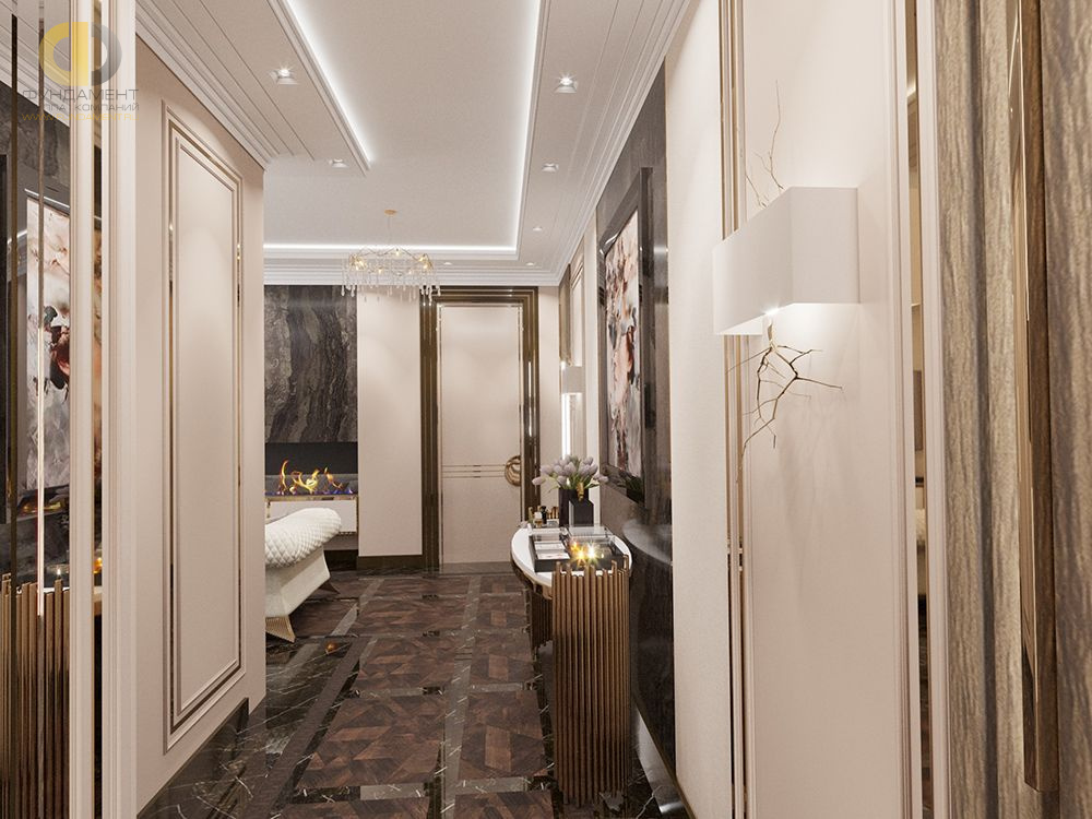 Дизайн интерьера коридора в 3-комнатной квартире 92 кв. м в стиле эклектика 8