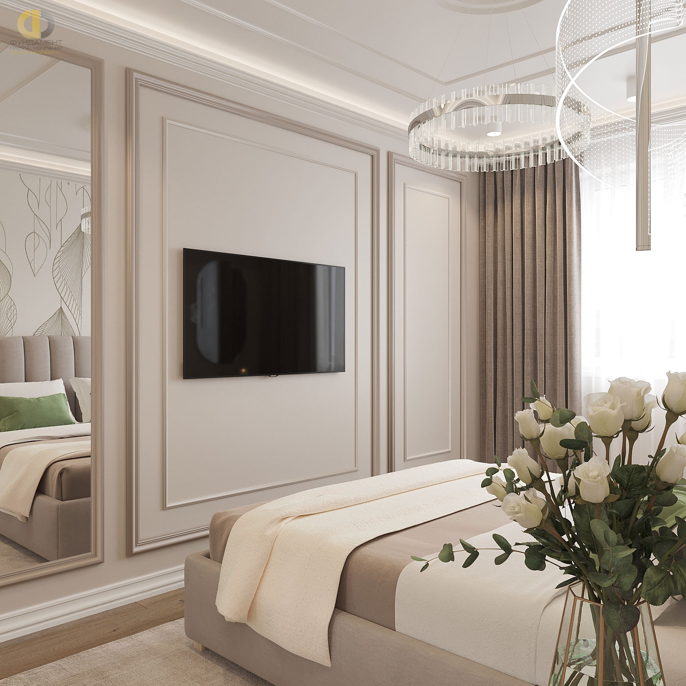 Дизайн спальни в стиле неоклассическом – фото 106