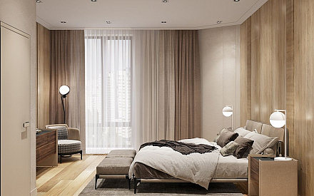 Дизайн интерьера спальни в трёхкомнатной квартире 135 кв.м в современном стиле14