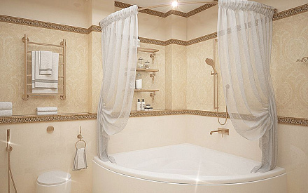 Дизайн интерьера ванной в четырёхкомнатной квартире 165 кв.м в классическом стиле5