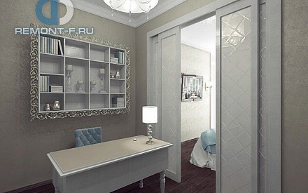 Дизайн кабинета в 4-комнатной квартире 106 кв. м в стиле неоклассика