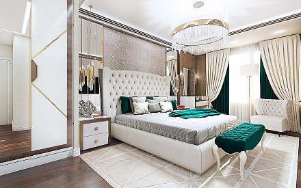 Дизайн интерьера спальни в шестикомнатной квартире 200 кв.м в стиле ар-деко13