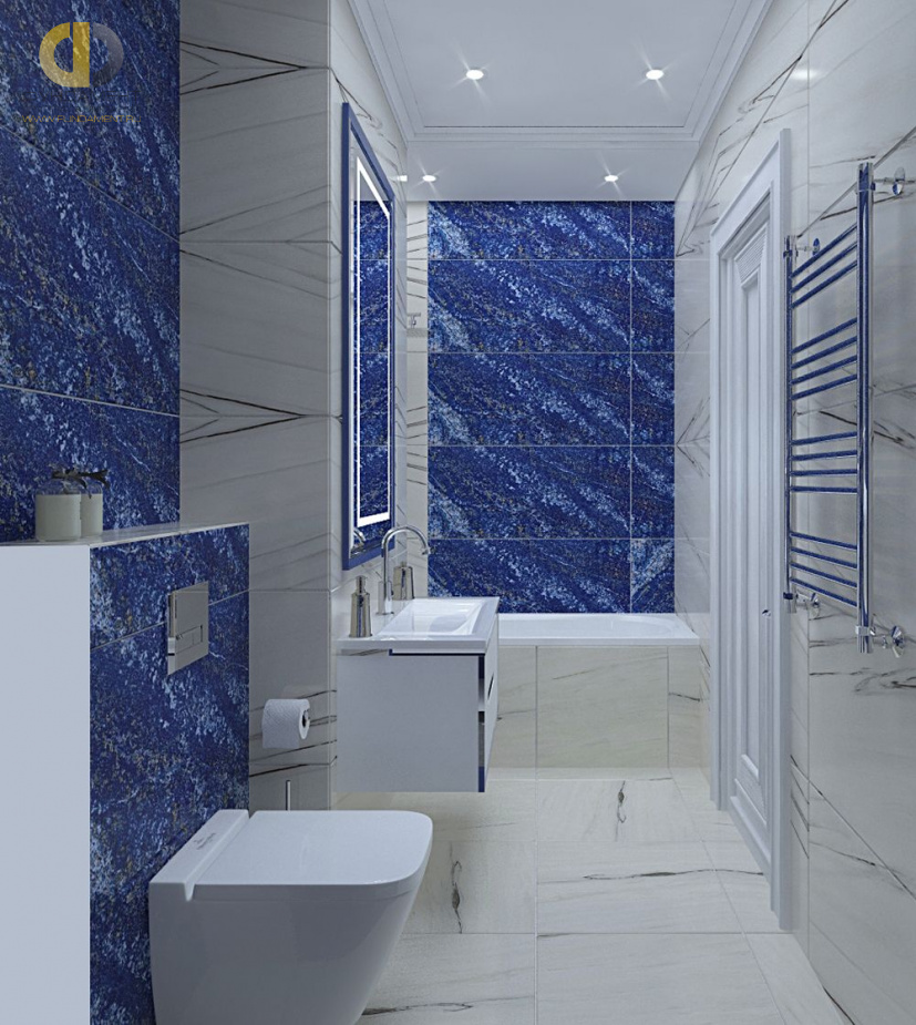 Дизайн интерьера ванной в трёхкомнатной квартире 83 кв. м. в стиле неоклассика 4