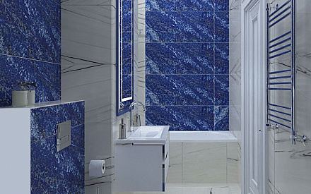 Дизайн интерьера ванной в трёхкомнатной квартире 83 кв. м. в стиле неоклассика 4