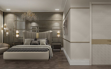 Дизайн интерьера спальни в трёхкомнатной квартире 110 кв.м в стиле ар-деко11