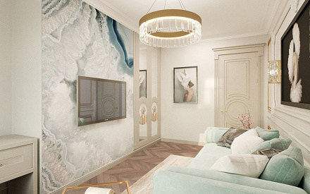 Дизайн интерьера спальни в четырёхкомнатной квартире 89 кв.м в стиле современная классика6