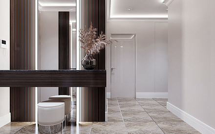 Дизайн интерьера коридора в трёхкомнатной квартире 131 кв.м в современном стиле14
