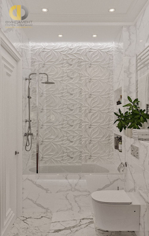 Дизайн интерьера ванной в четырёхкомнатной квартире 148 кв.м в стиле ар-деко с элементами неоклассики2
