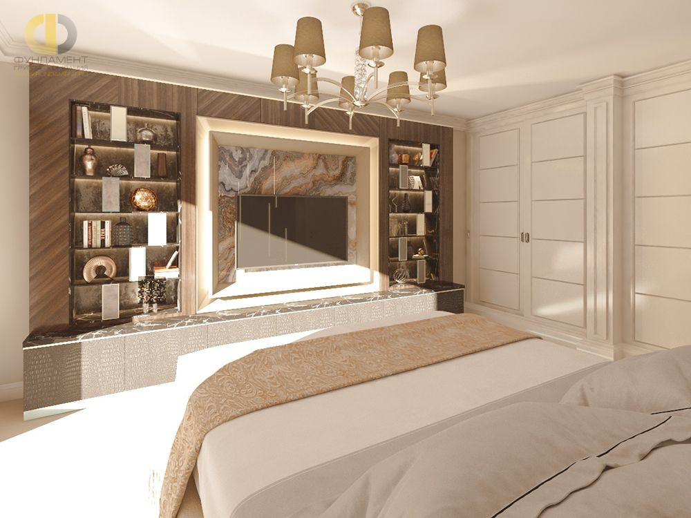 Спальня в стиле дизайна современный по адресу г. Москва, ул. 2-й Южнопортовый проезд, 27, 2020 года