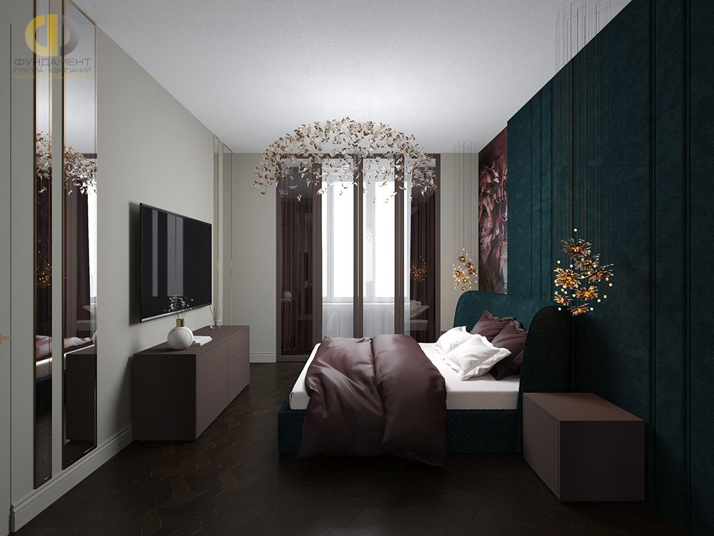 Дизайн спальни в черном цвете - фото