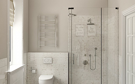 Дизайн интерьера ванной в доме 193 кв.м в стиле американская классика