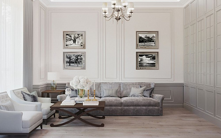 Дизайн интерьера гостиной в двухкомнатной квартире 82 кв.м в классическом стиле12