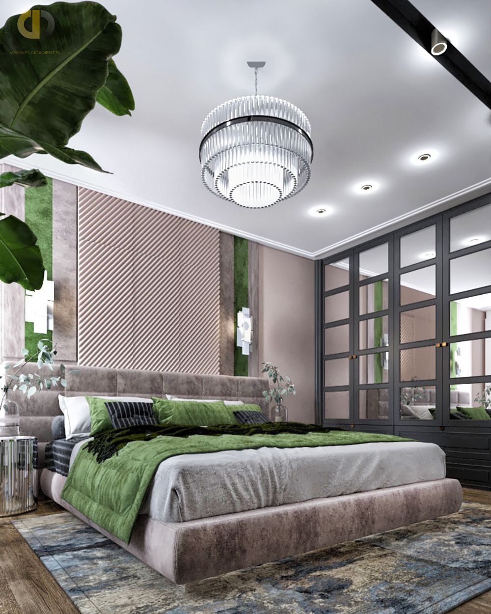 Спальня в стиле дизайна классицизм по адресу г. Москва, Старокрымская ул. , 15, 2020 года