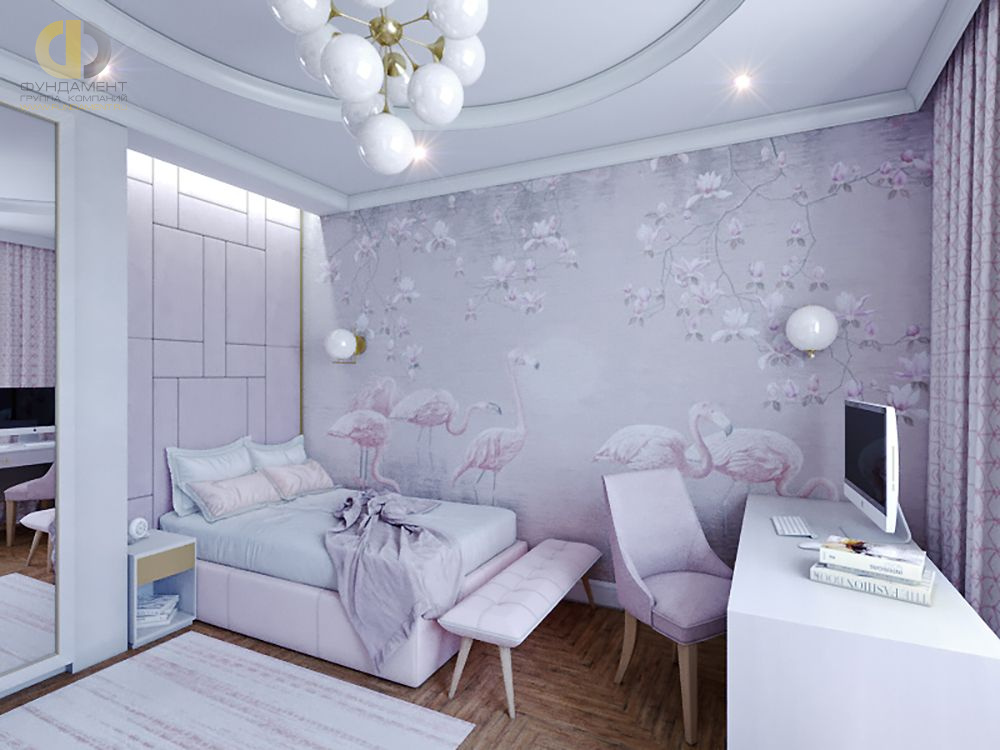 Спальня в стиле дизайна арт-деко (ар-деко) по адресу г. Москва, ул. Ленинский проспект, д. 103, 2019 года
