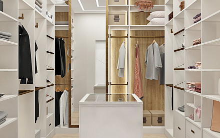 Дизайн интерьера гардероба в трёхкомнатной квартире 135 кв.м в современном стиле6