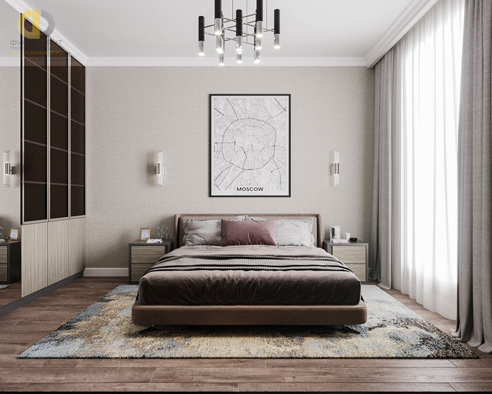 Спальня в стиле дизайна неоклассика по адресу г. Москва, Измайловский проезд, дом 10к. 4, 2021 года