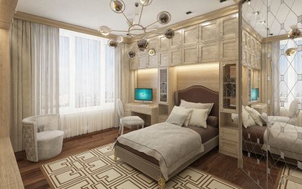 Авторский дизайн интерьера трехкомнатной квартиры в Москве