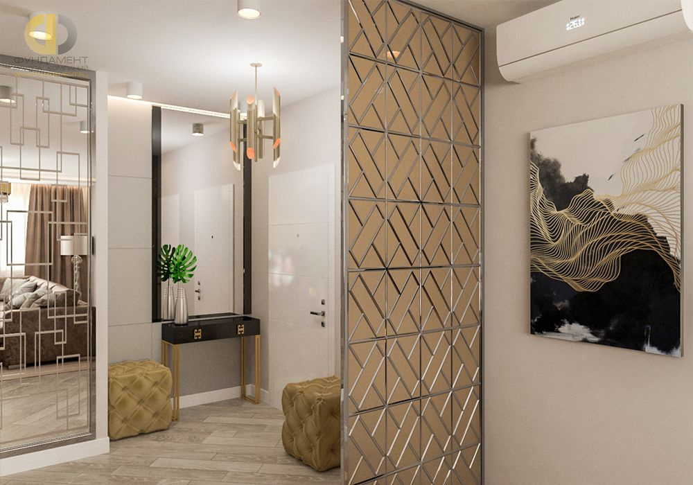 Дизайн интерьера коридора в трёхкомнатной квартире 117 кв.м в современном стиле9